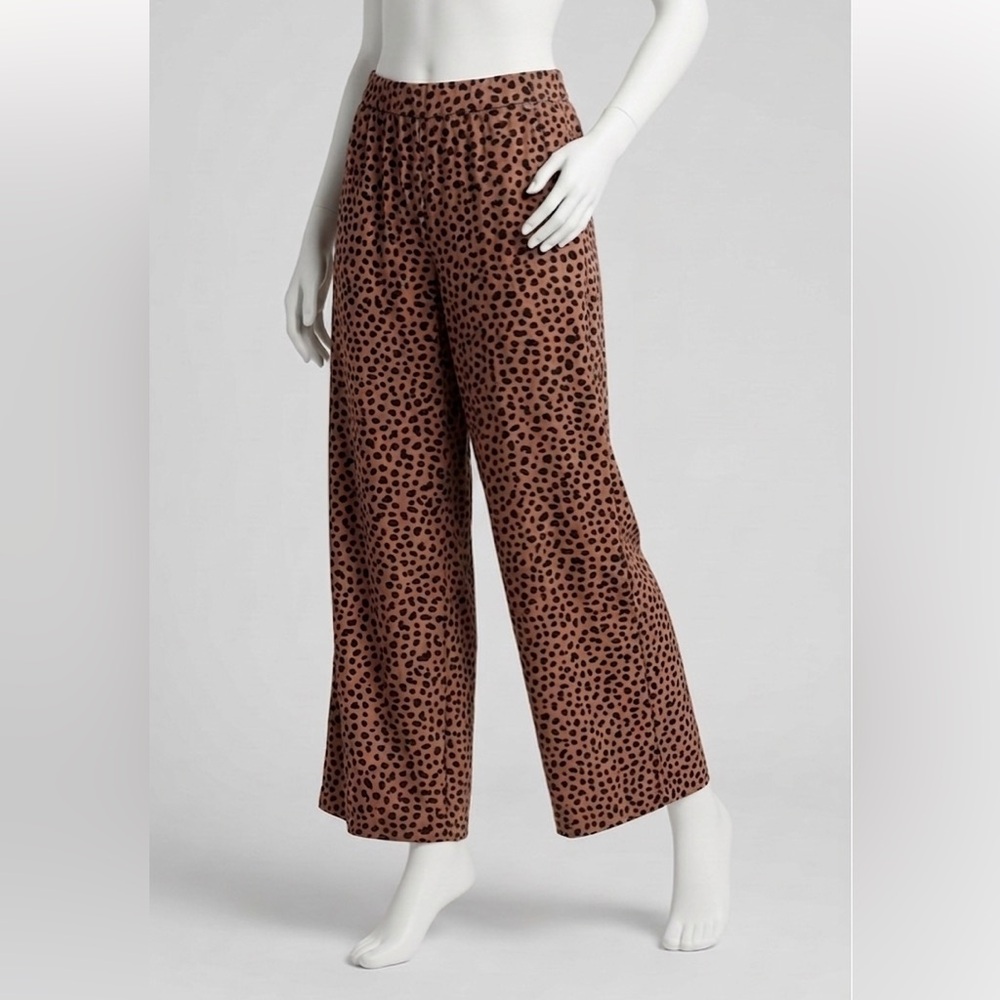 Old Navy Brown Animal Print Spotted Wide Leg Palazzo Pants Women’s Small